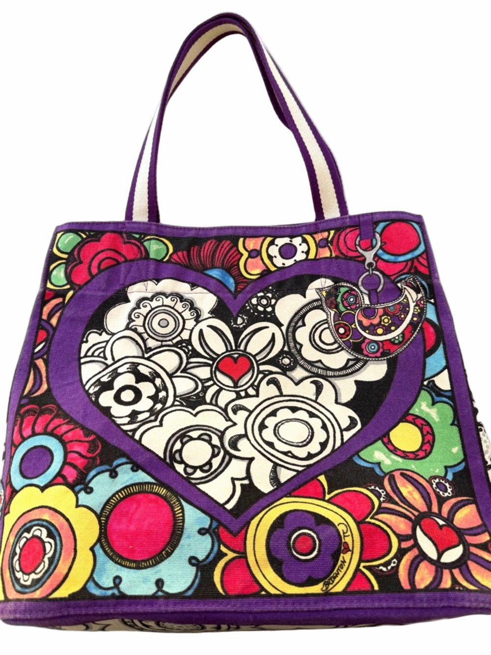 Brighton Love Groove II Canvas Tote Tom Clancy Designer Collectible Shopping Bag - Picture 4 of 14